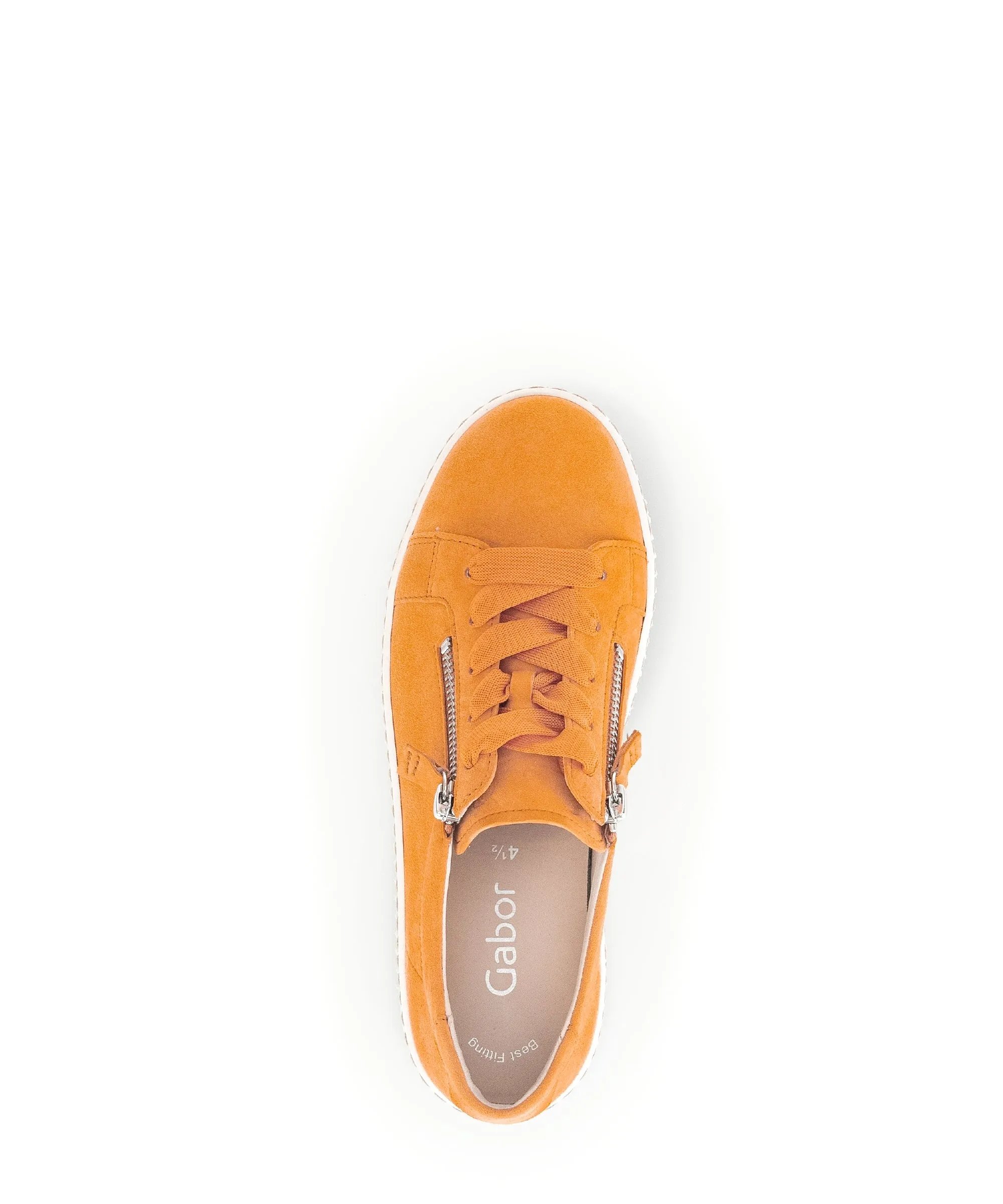 Baskets orange en cuir velours