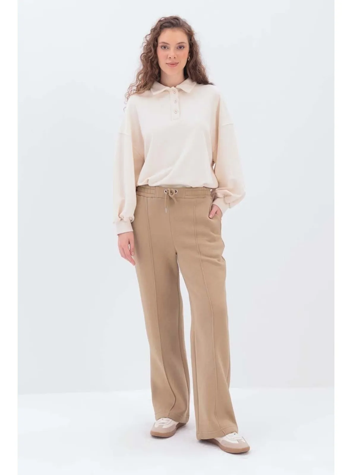 Beige - Tracksuit Bottom