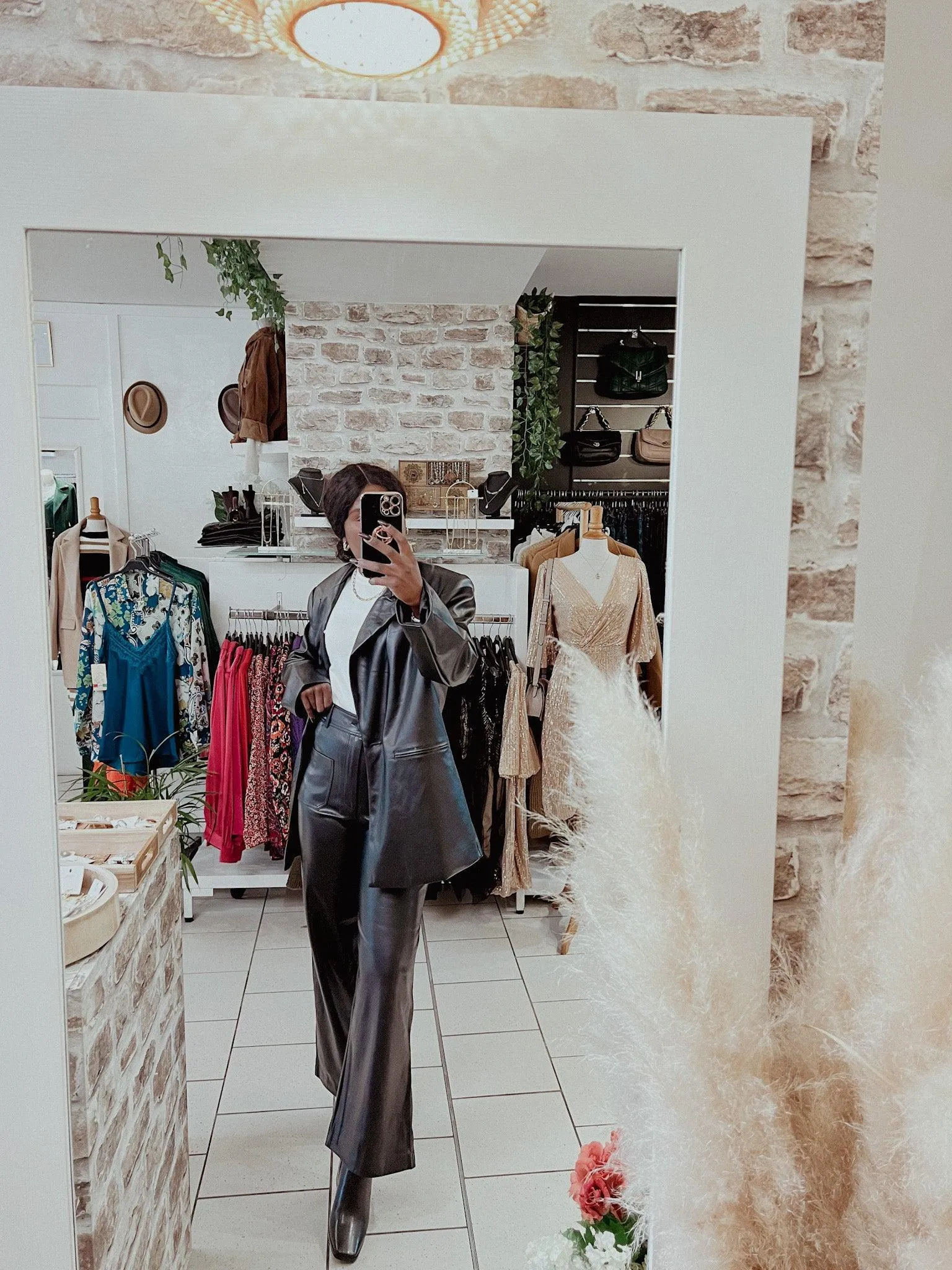 Blazer oversize en simili cuir femme - beautiful shop