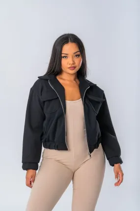 Bomberjacke mit Taschen schwarz