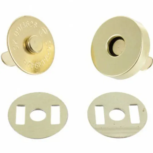 Bouton pression fermoir magnétique doré 18 mm