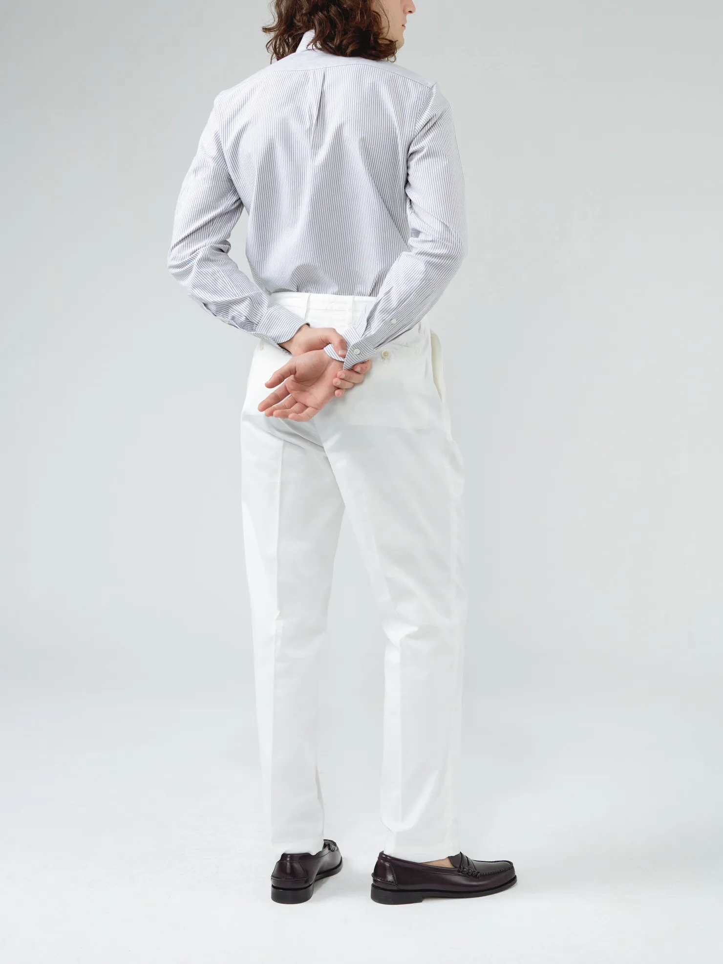 Chino à Pinces Blanc Toile Eté