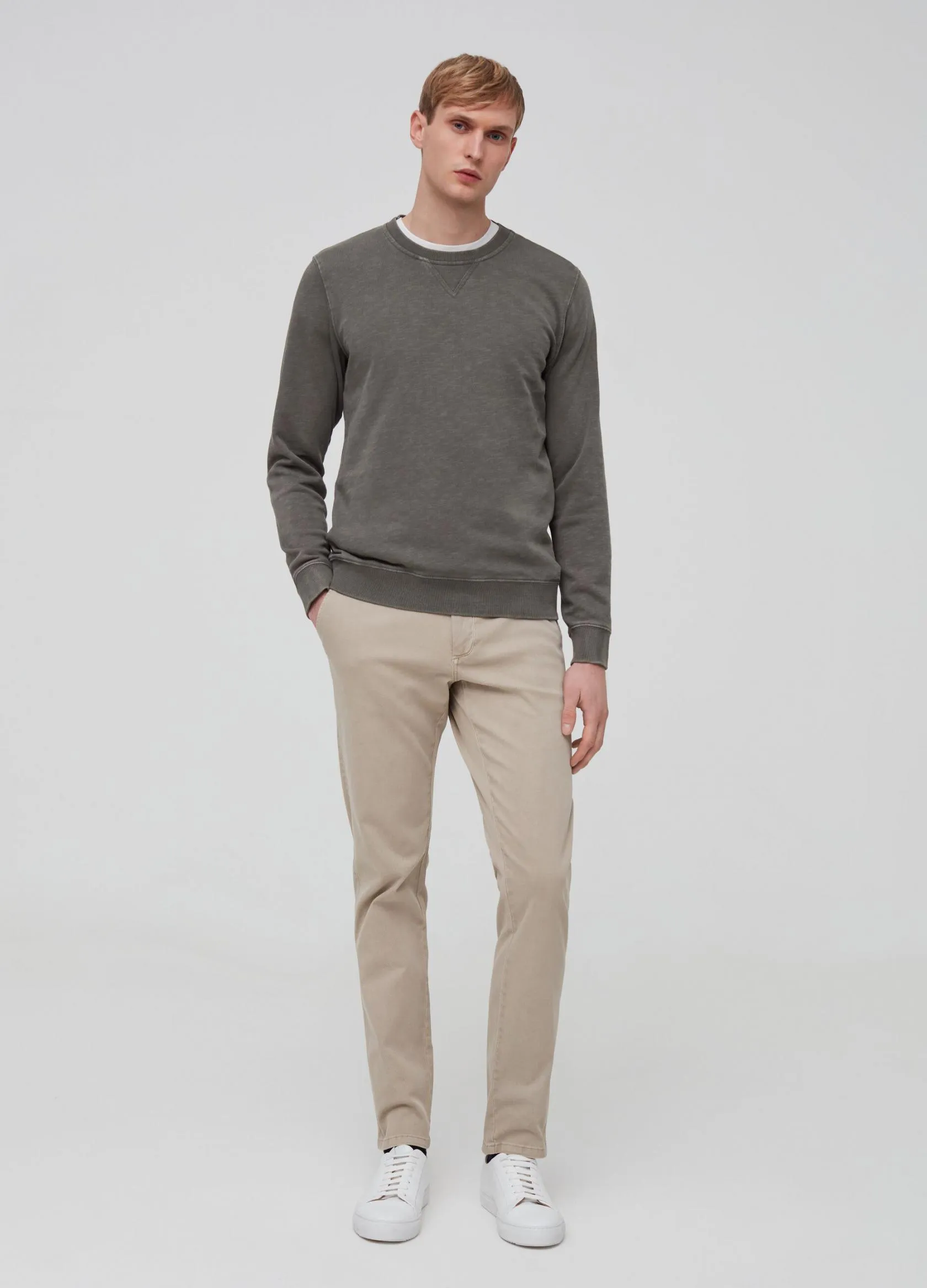 Chinos Homme | Stretch cotton chinos Beige clair | OVS