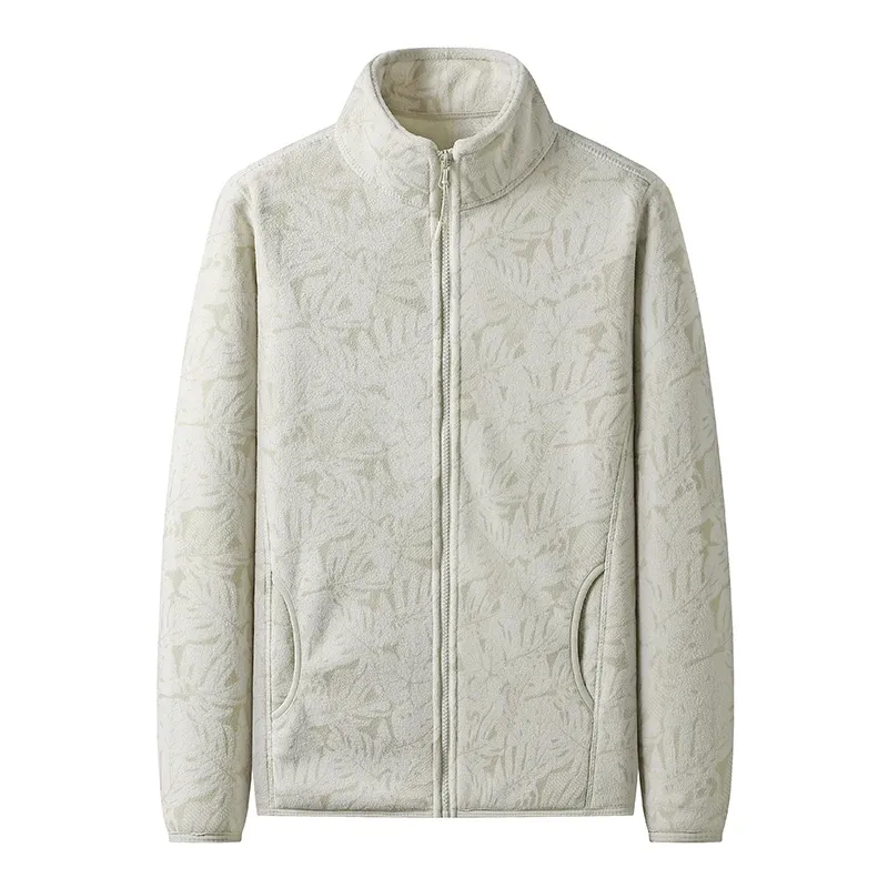 Chloé – Veste légante avec Fermeture clair et Motif Feuillage, Gilet en Polaire