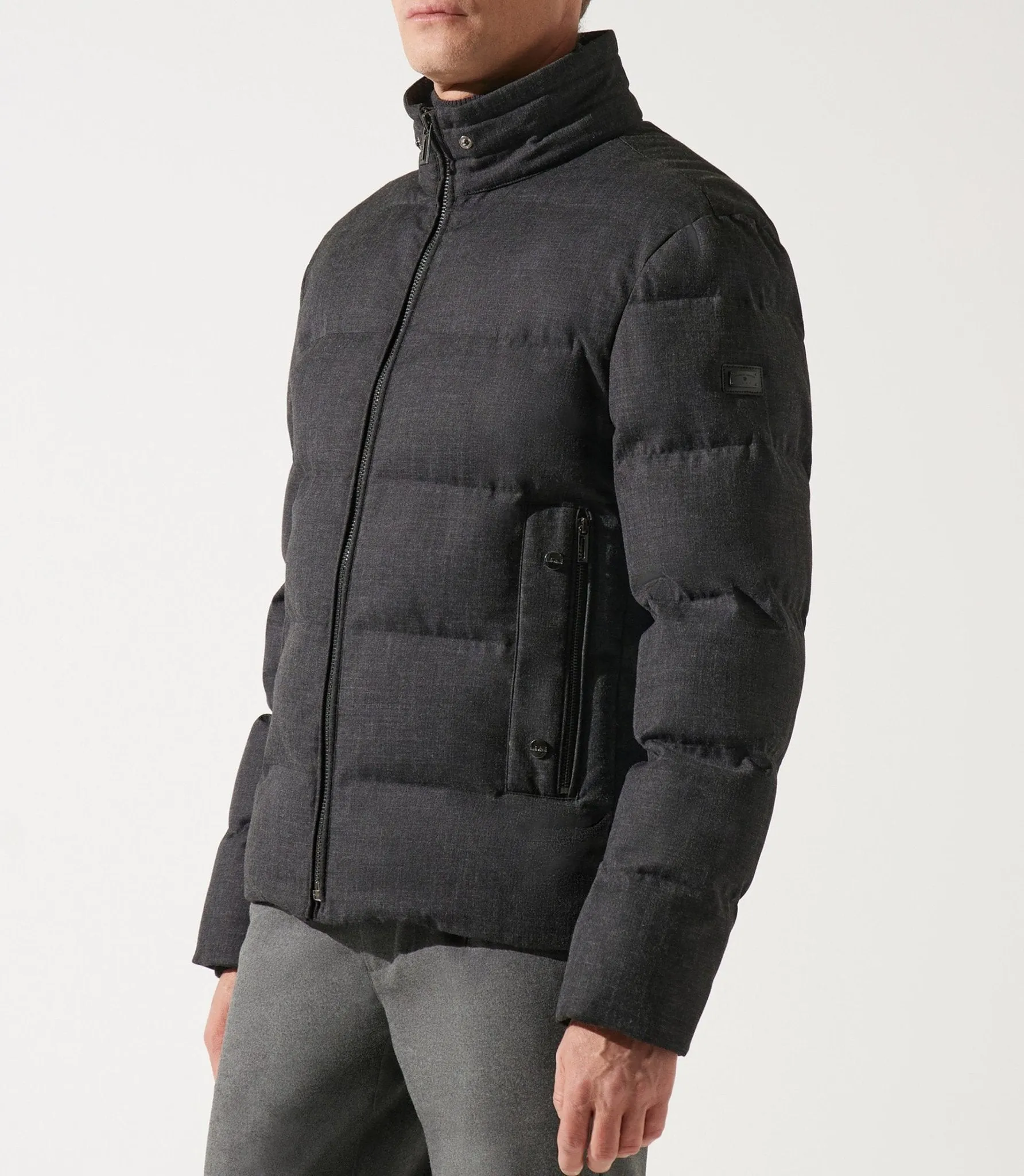 Doudoune col montant matelasse anthracite MAJORQUE