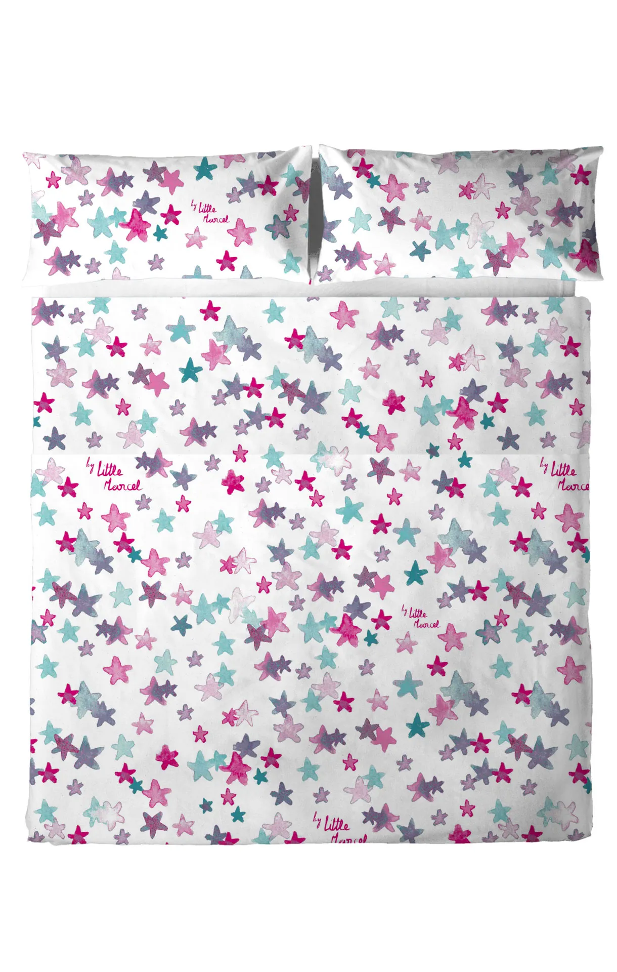 DRAP PLAT COTON ETOILES SB ROSE