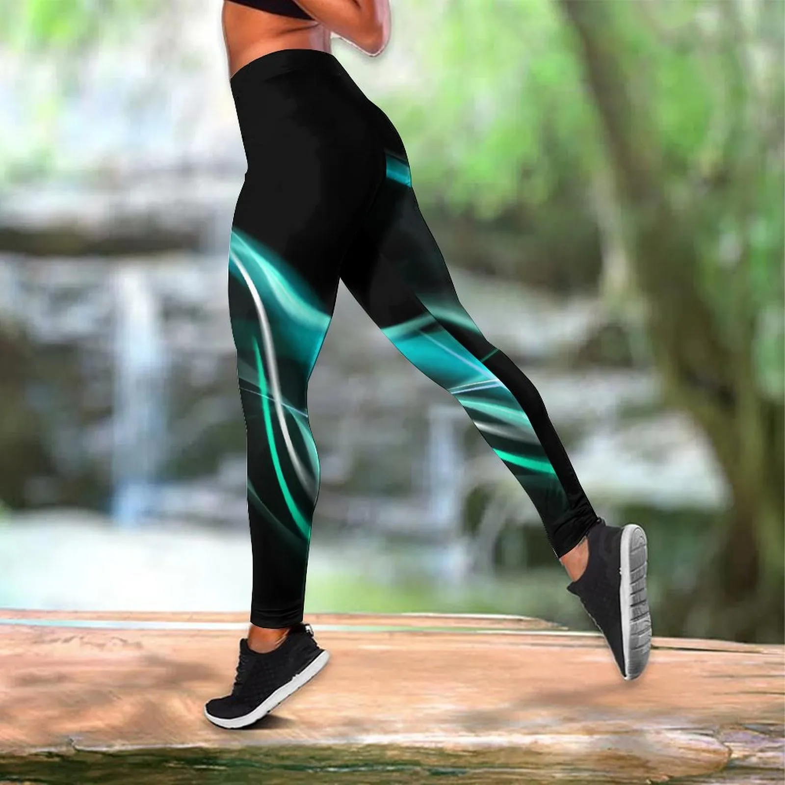 Ensemble de yoga grande taille imprimé moderne pour femme