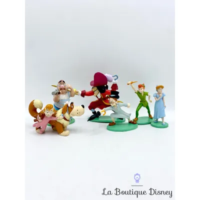 Figurines Set Peter Pan Playset Disney Store 2007 Crochet Mouche Nana Wendy Michel Jean
