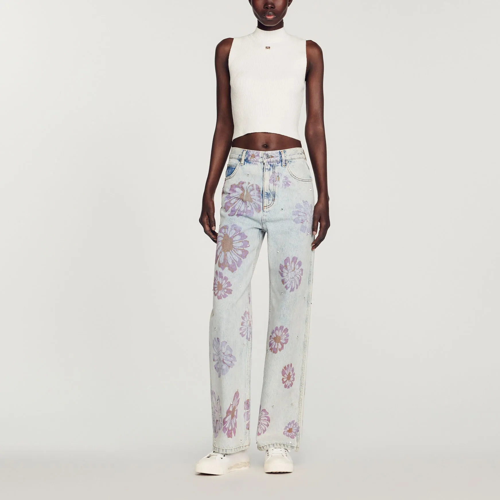 Jean motifs fleurs