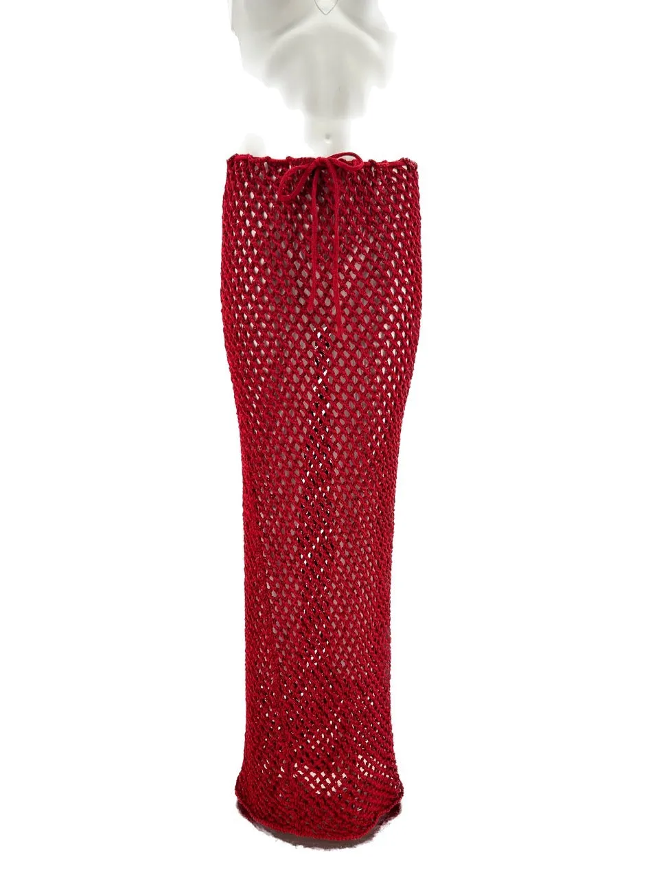 Jupe en crochet rouge