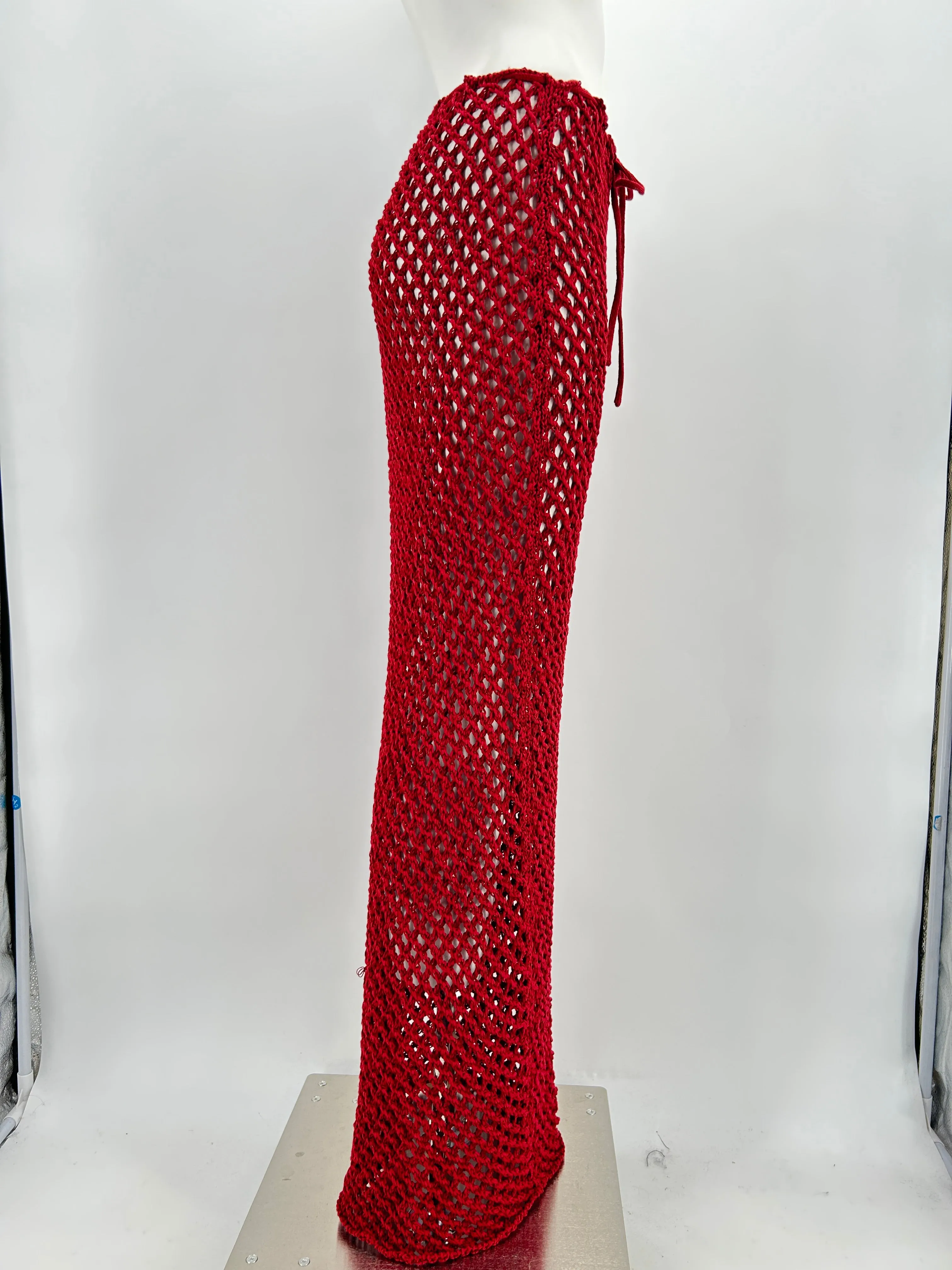 Jupe en crochet rouge