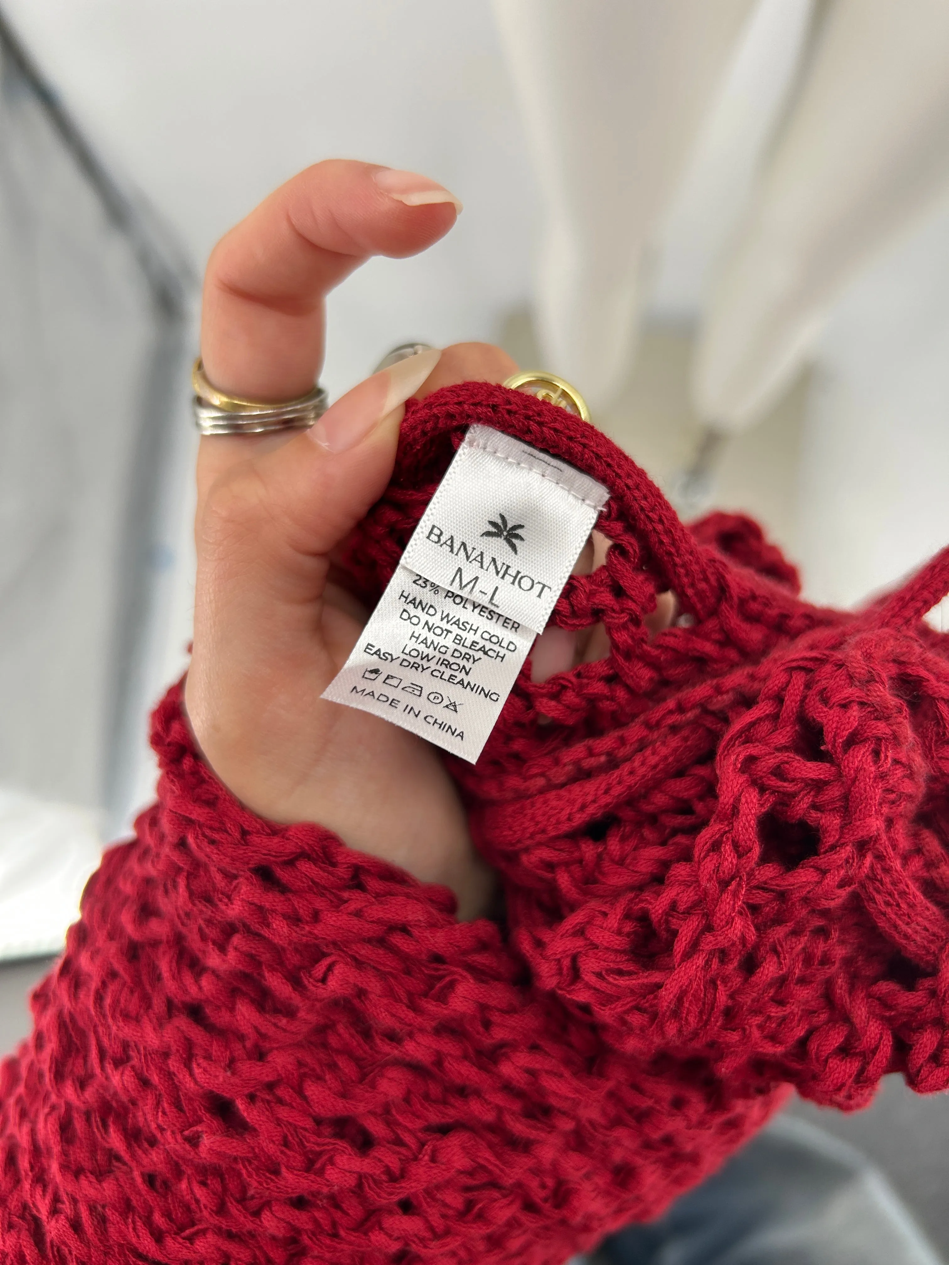 Jupe en crochet rouge