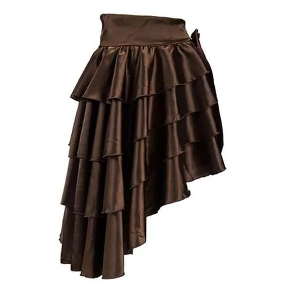 Jupe Steampunk Marron Asymétrique - Westpunk