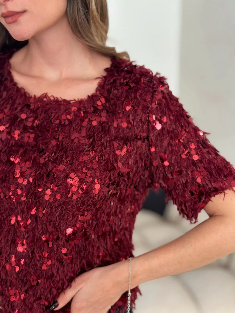 La blouse Yseult bordeaux