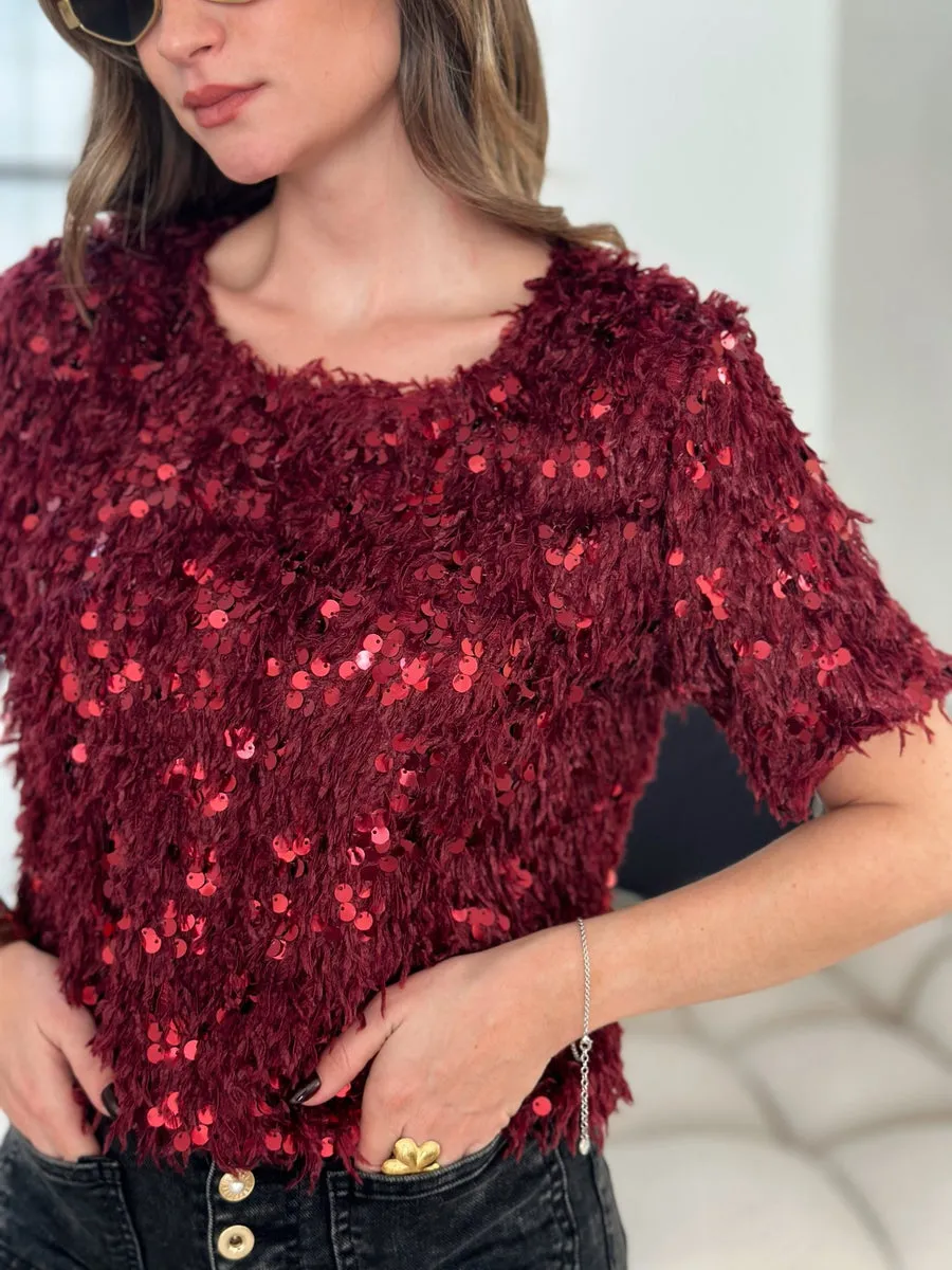 La blouse Yseult bordeaux