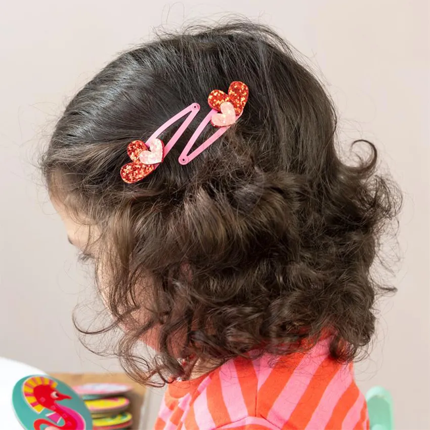 Lot de 2 Barrettes à Paillettes - Coeur