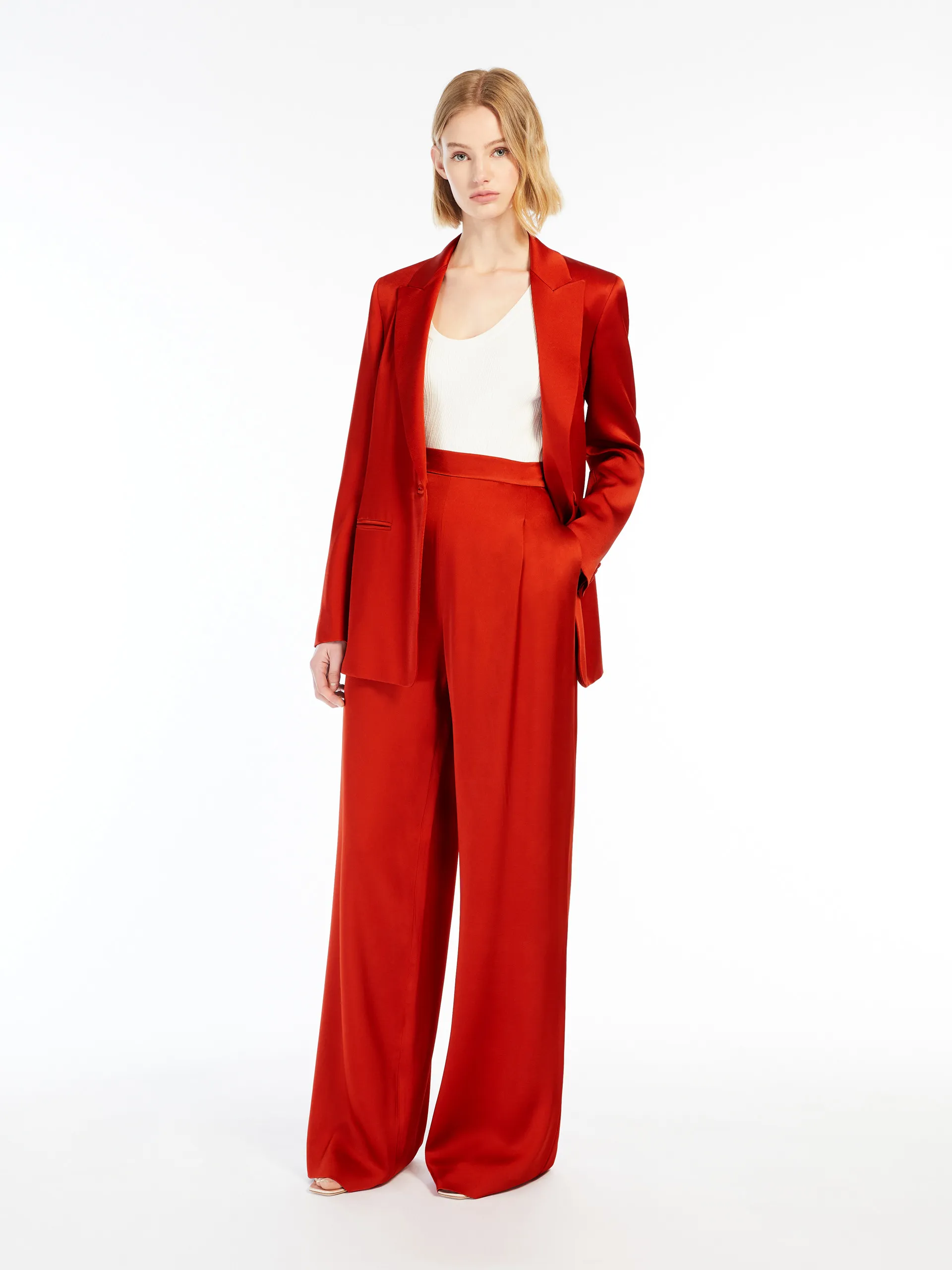 Pantalon large en envers satin