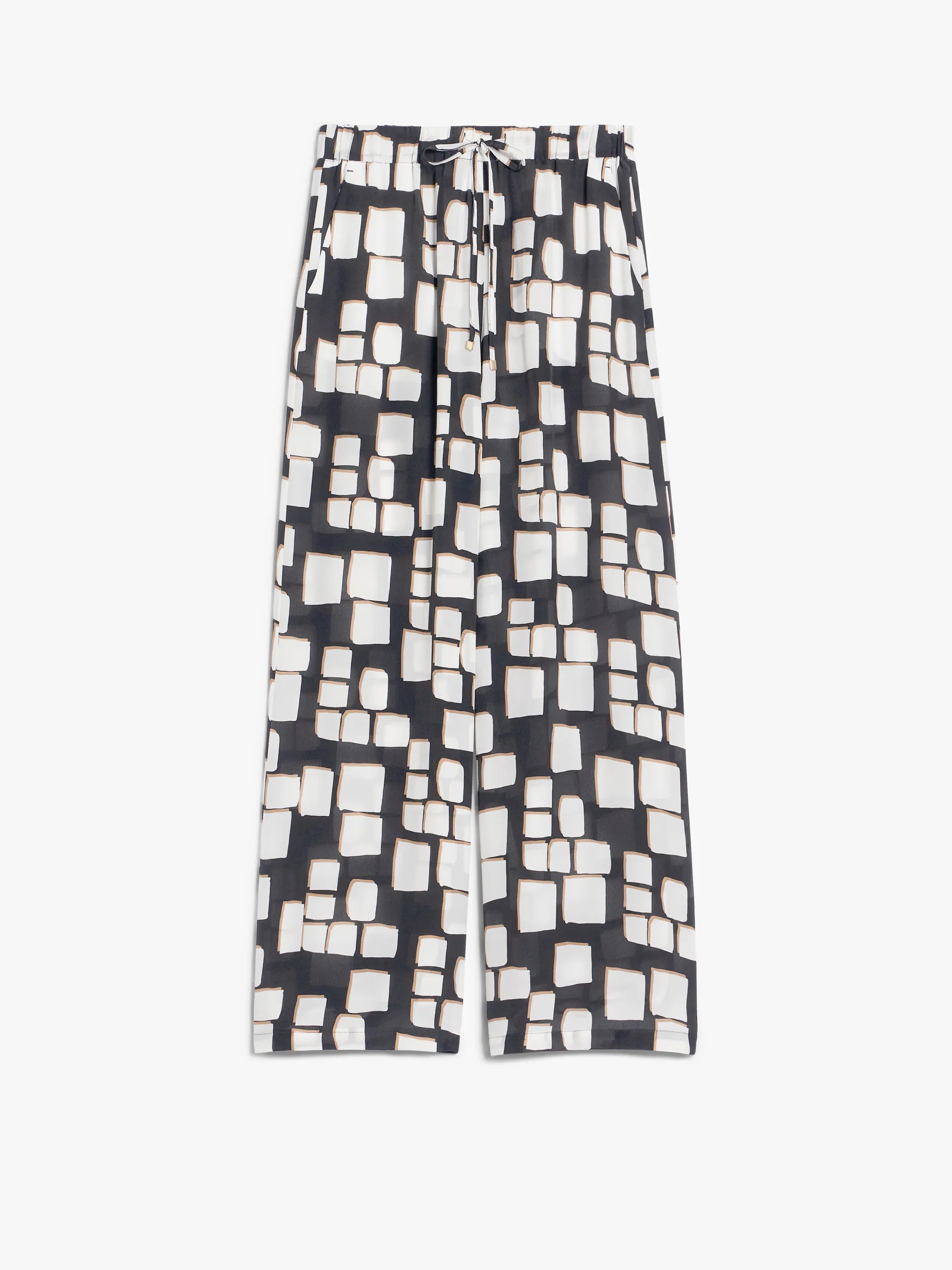 Pantalon palazzo en soie imprimée