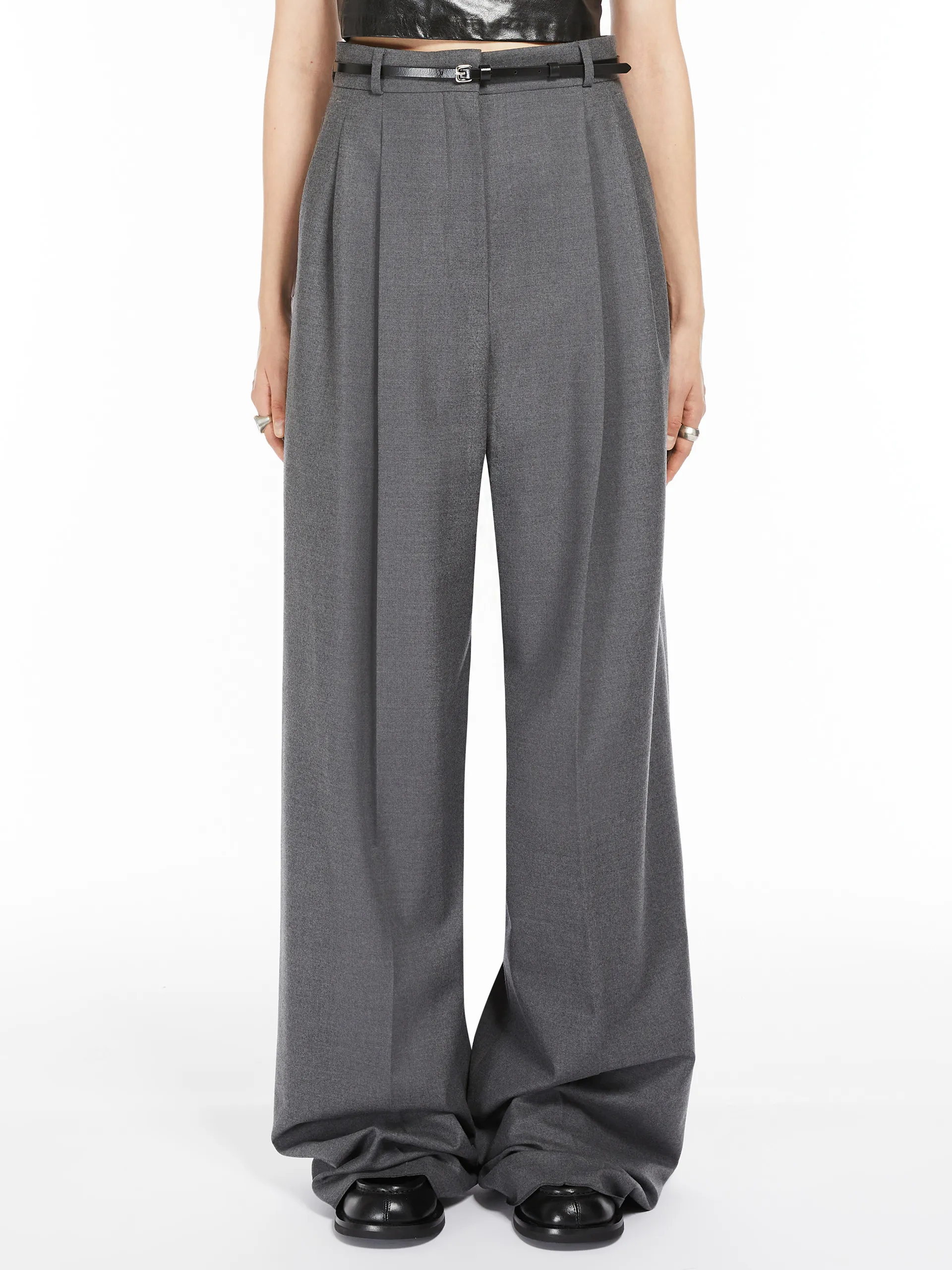 Pantalon surdimensionné en laine stretch
