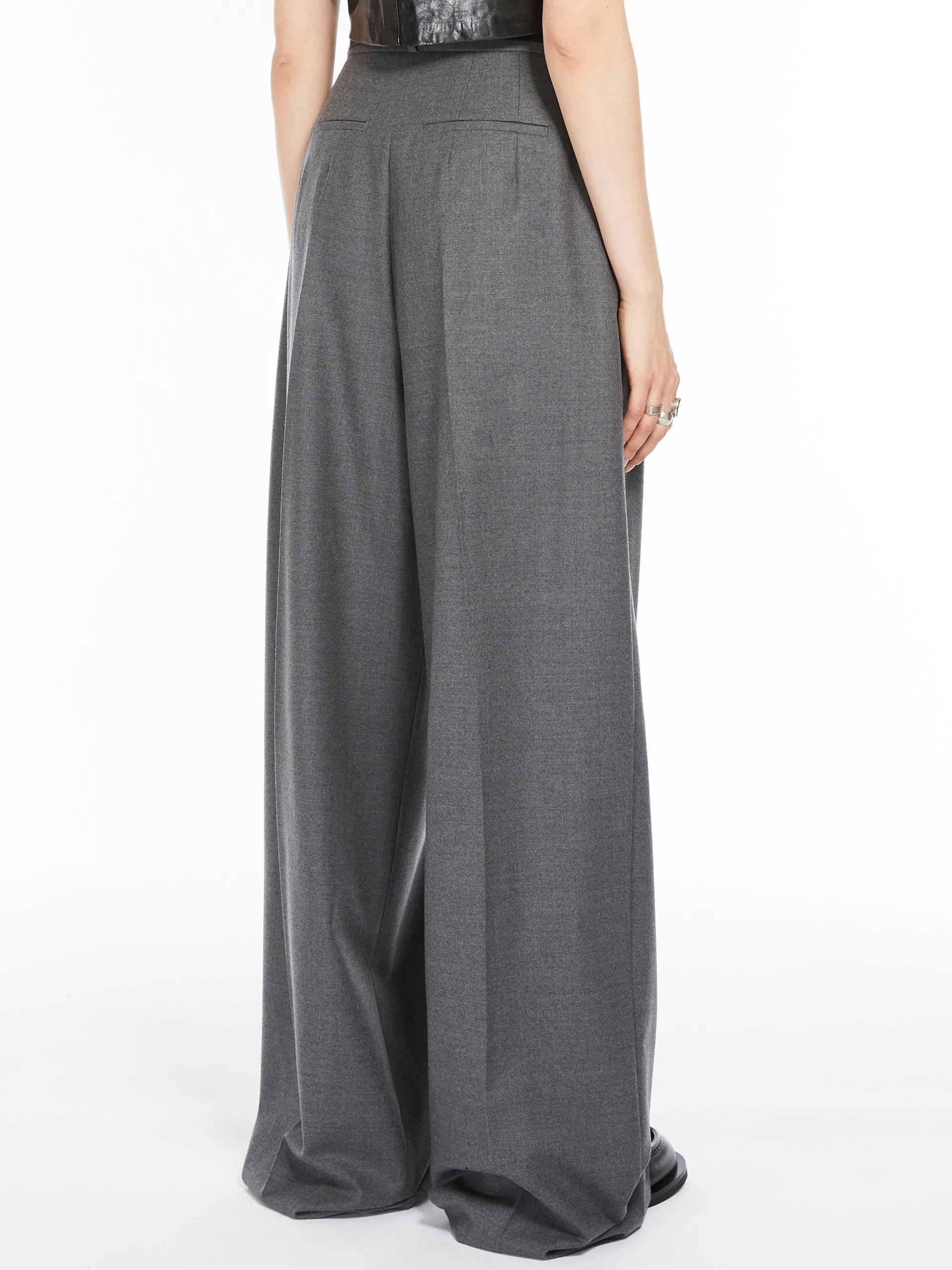 Pantalon surdimensionné en laine stretch
