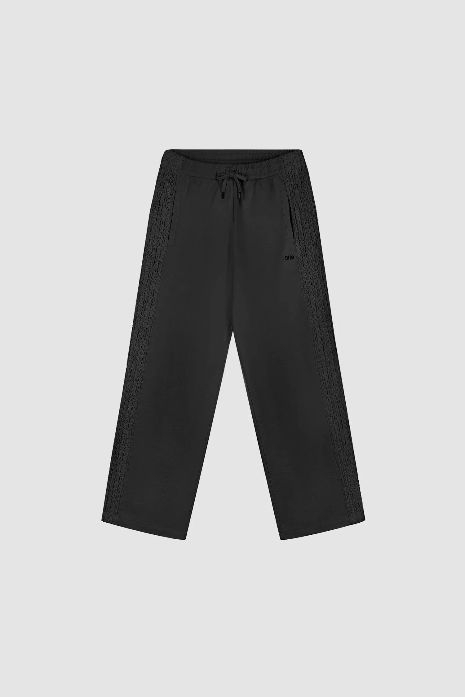 Pantalon à bandes fleuries