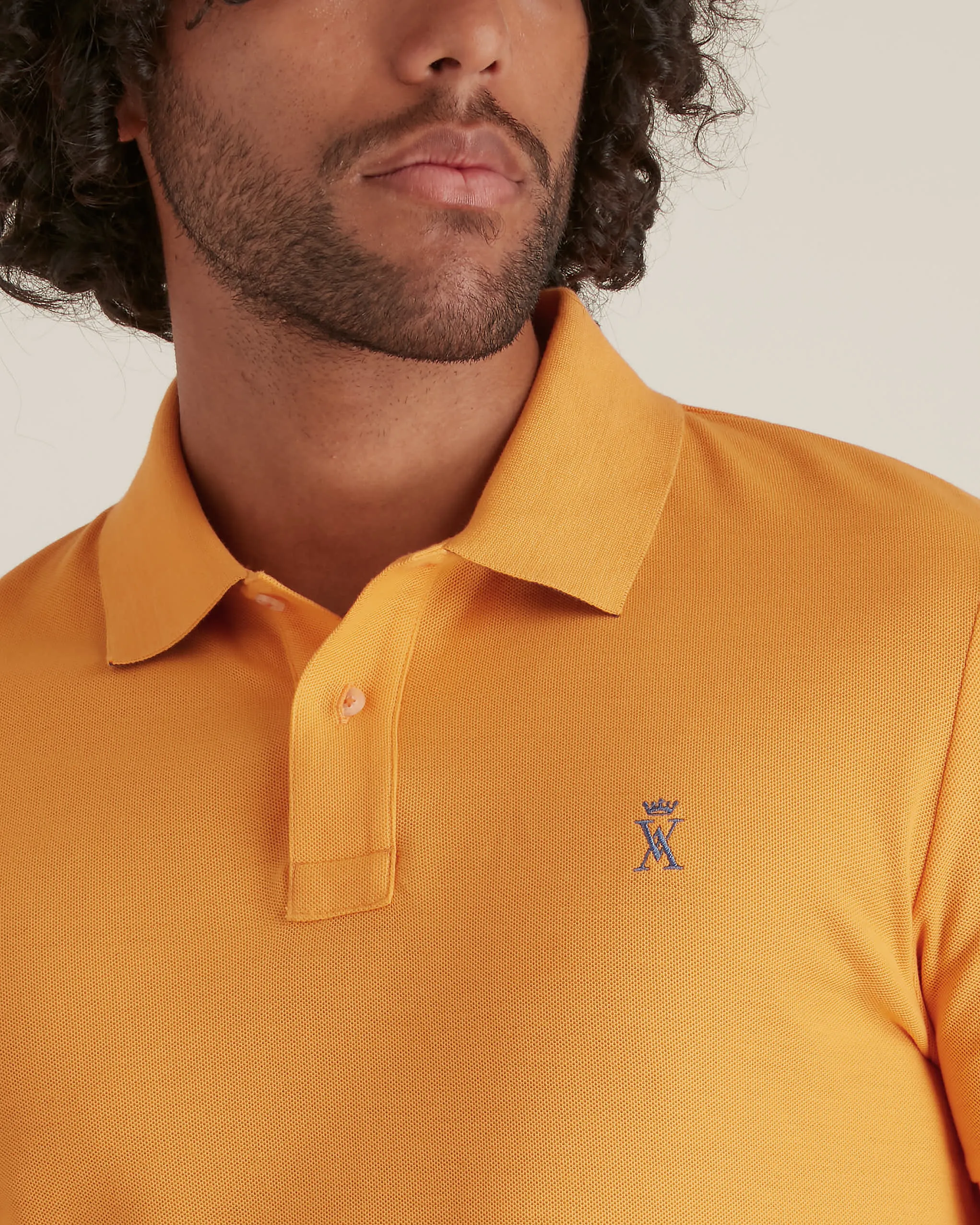 Polo PABLO à manches courtes 100% Coton Pima Homme Orange