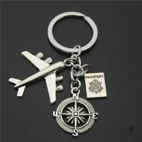 Porte Clés Avion Boussole