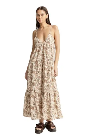 Raya Paisley Robe Mi-Longue Femme