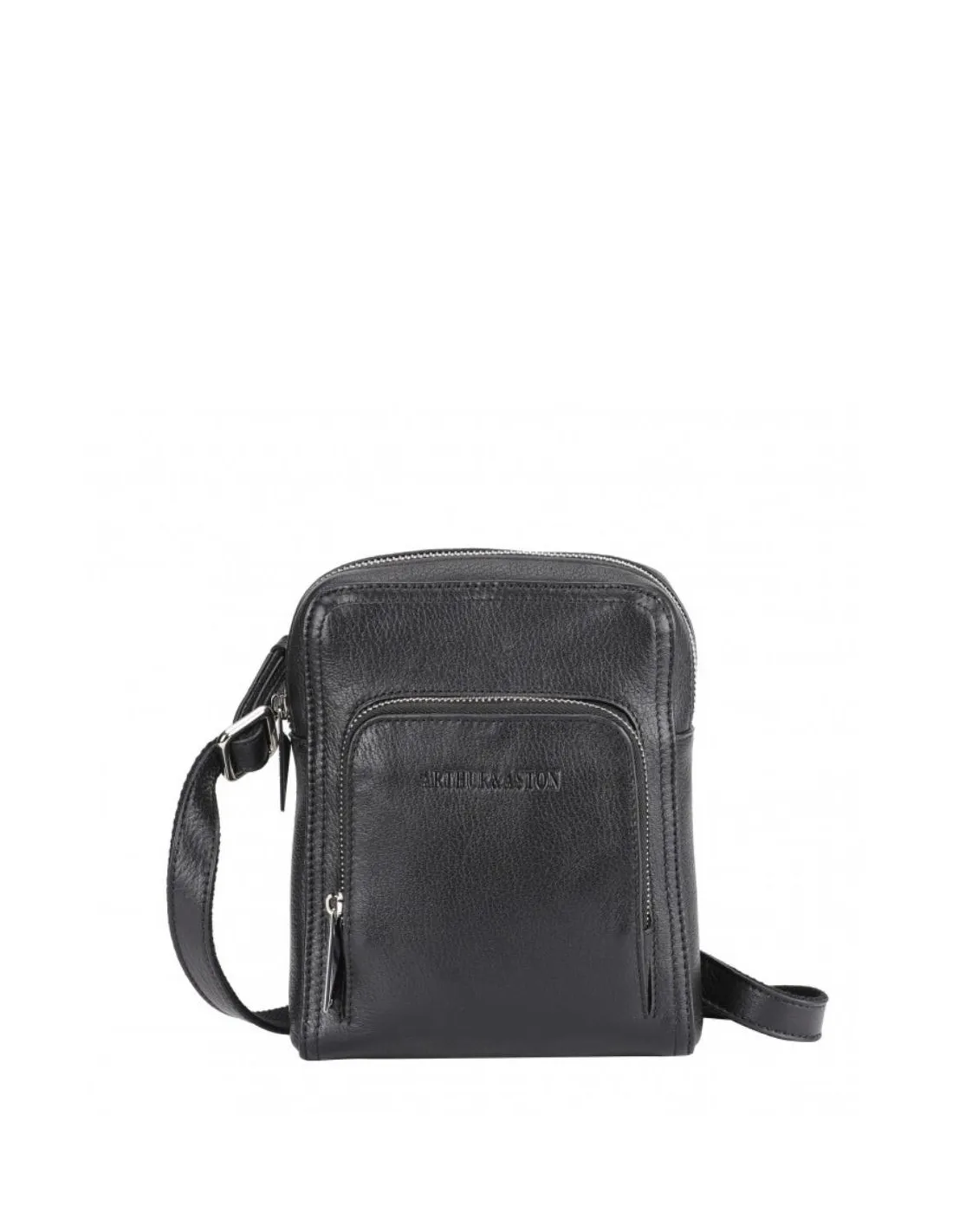 Sacoche homme cuir Arthur et Aston Ref 60549 A Noir 20*16*4 cm