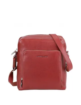 Sacoche homme cuir Arthur et Aston Ref 60551 B Cognac 26*23*8 cm