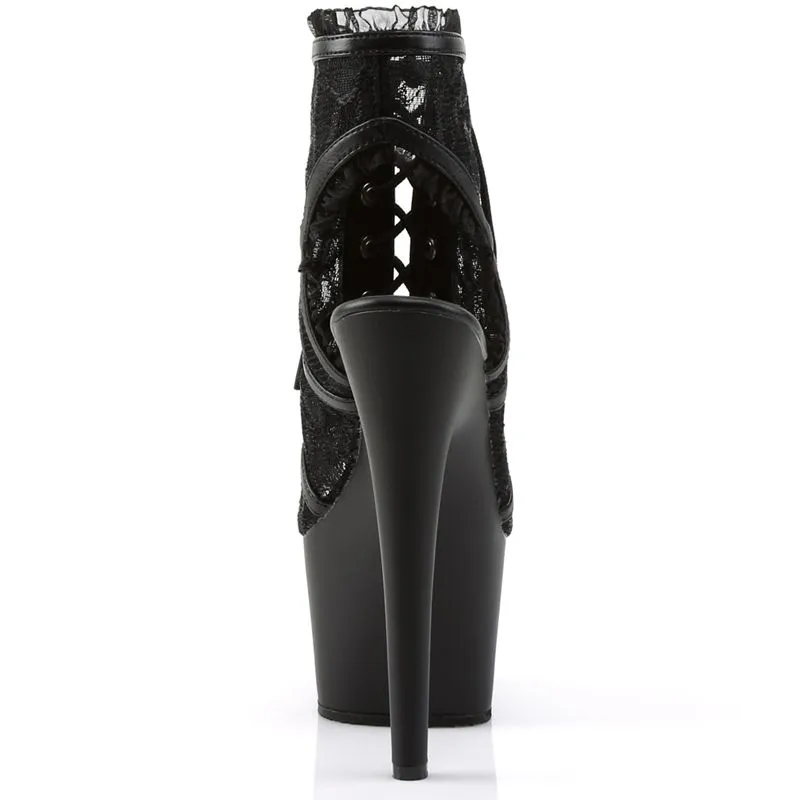 Sandales en dentelle bout ouvert