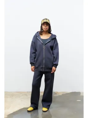 Smoke Color - Hooded collar - Tracksuit Set