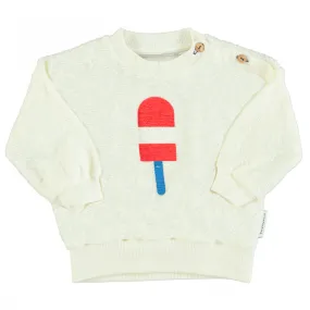 Sweat-shirt blanc Piupiuchick | Petites Fripouilles