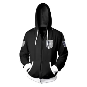 Sweat zippé Attaque des Titans  Logo Bataillon d'Exploration