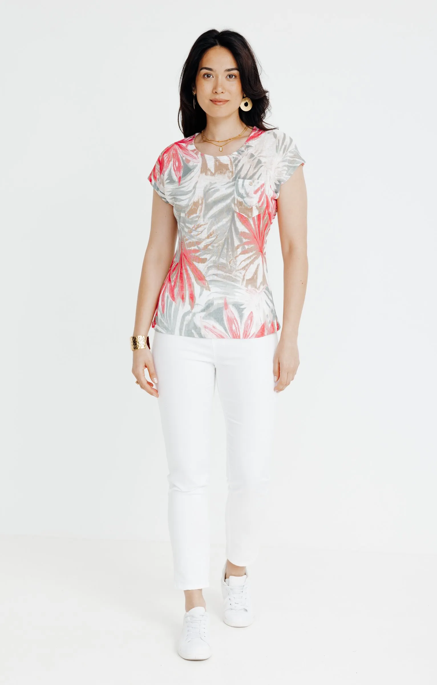 Tee-shirt été imprimé palmier - 22,77 €