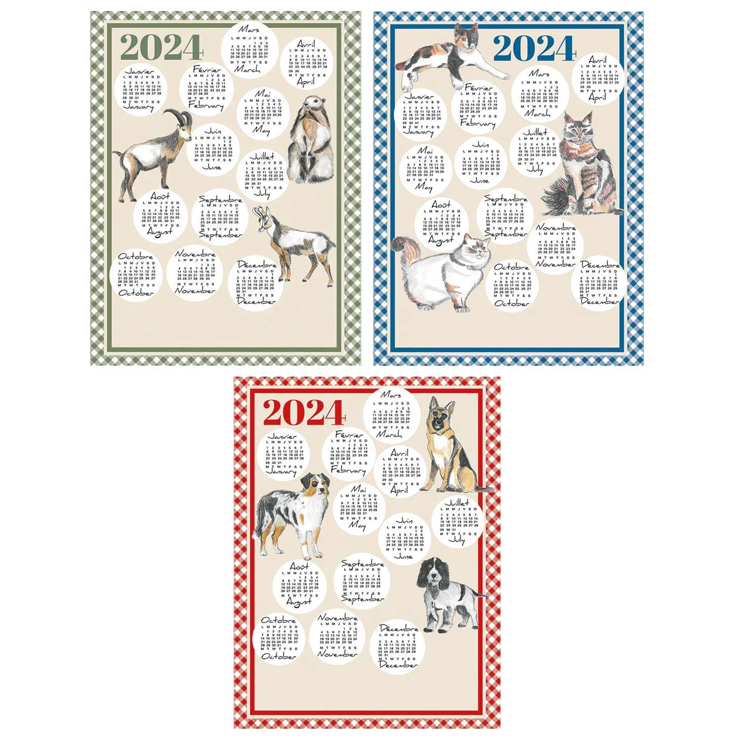 Torchon calendrier 2023 x3