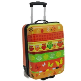 Valise enfant SNOWBALL "Chouettes Papillons" orange | Planetebag.com