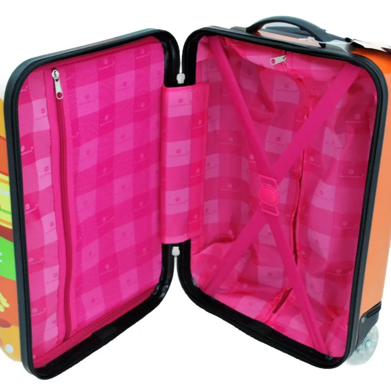 Valise enfant SNOWBALL "Chouettes Papillons" orange | Planetebag.com
